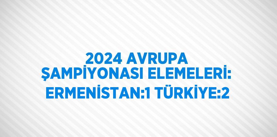 2024 AVRUPA ŞAMPİYONASI ELEMELERİ: ERMENİSTAN:1 TÜRKİYE:2