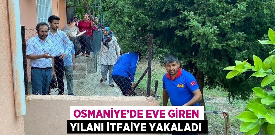 OSMANİYE’DE EVE GİREN YILANI İTFAİYE YAKALADI