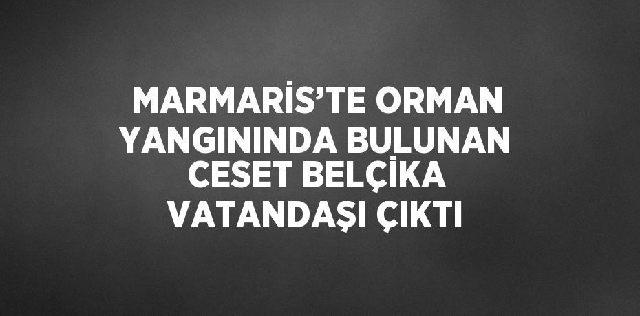 MARMARİS’TE ORMAN YANGININDA BULUNAN CESET BELÇİKA VATANDAŞI ÇIKTI