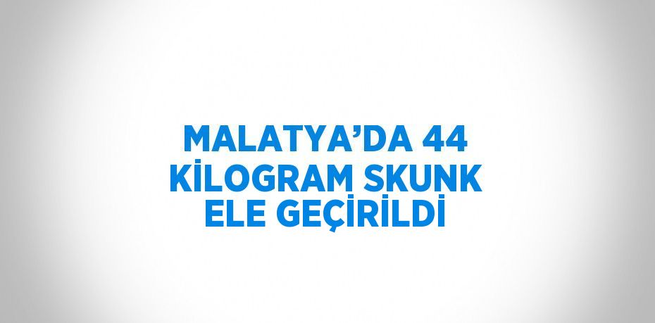 MALATYA’DA 44 KİLOGRAM SKUNK ELE GEÇİRİLDİ