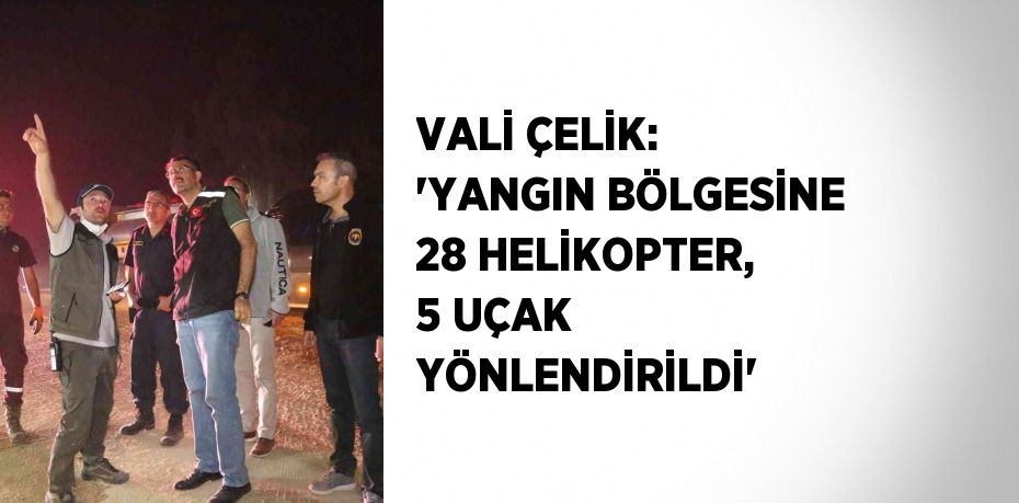 VALİ ÇELİK: 'YANGIN BÖLGESİNE 28 HELİKOPTER, 5 UÇAK YÖNLENDİRİLDİ'