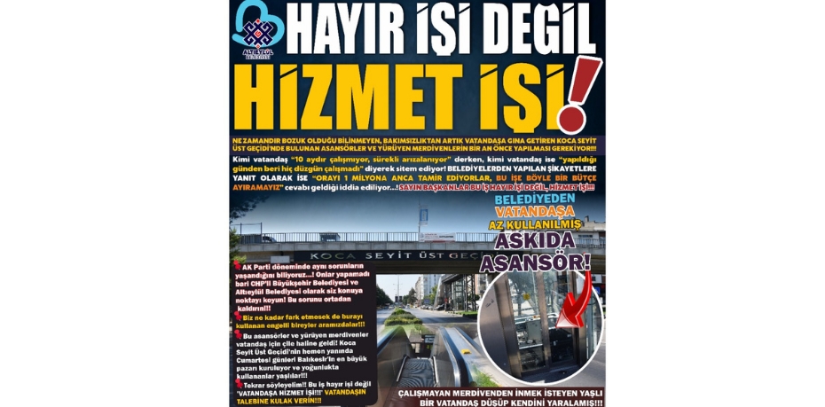 HAYIR İŞİ DEĞİL, HİZMET İŞİ!