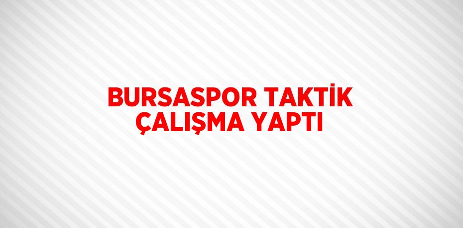 BURSASPOR TAKTİK ÇALIŞMA YAPTI