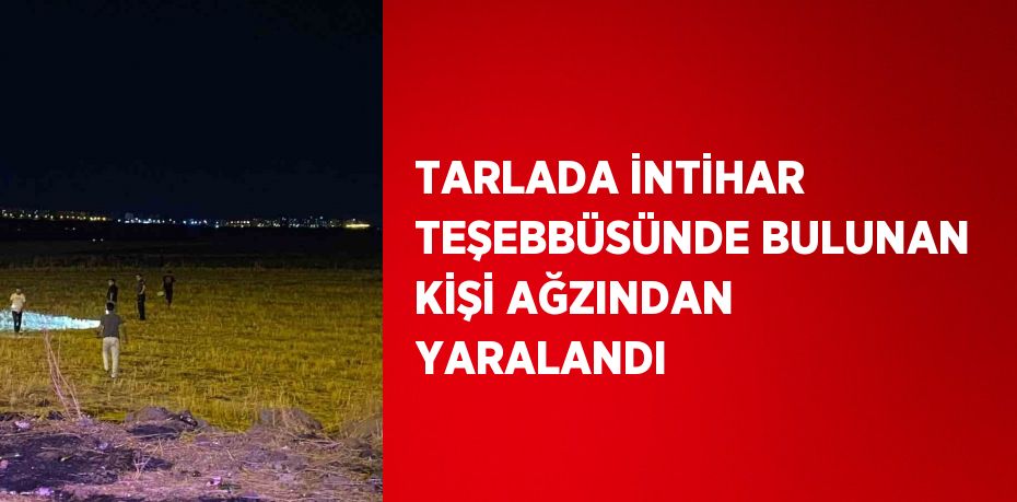 TARLADA İNTİHAR TEŞEBBÜSÜNDE BULUNAN KİŞİ AĞZINDAN YARALANDI