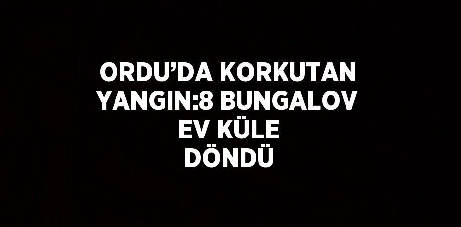 ORDU’DA KORKUTAN YANGIN:8 BUNGALOV EV KÜLE DÖNDÜ