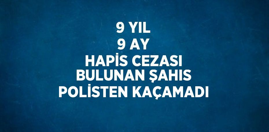 9 YIL 9 AY HAPİS CEZASI BULUNAN ŞAHIS POLİSTEN KAÇAMADI