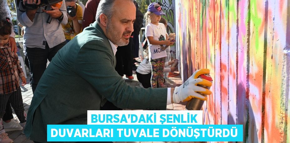 Bursa'daki şenlik duvarları tuvale dönüştürdü