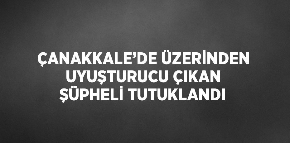 ÇANAKKALE’DE ÜZERİNDEN UYUŞTURUCU ÇIKAN ŞÜPHELİ TUTUKLANDI