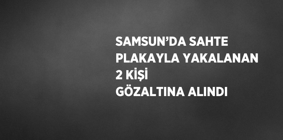 SAMSUN’DA SAHTE PLAKAYLA YAKALANAN 2 KİŞİ GÖZALTINA ALINDI