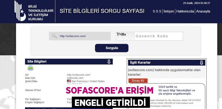 SOFASCORE’A ERİŞİM ENGELİ GETİRİLDİ