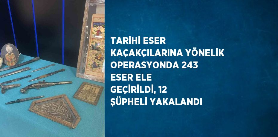 TARİHİ ESER KAÇAKÇILARINA YÖNELİK OPERASYONDA 243 ESER ELE GEÇİRİLDİ, 12 ŞÜPHELİ YAKALANDI