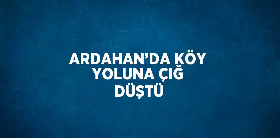 ARDAHAN’DA KÖY YOLUNA ÇIĞ DÜŞTÜ