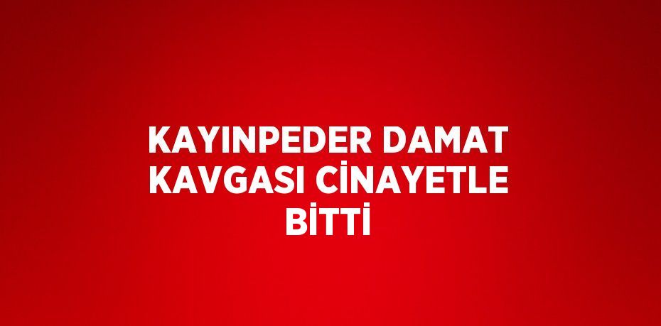 KAYINPEDER DAMAT KAVGASI CİNAYETLE BİTTİ