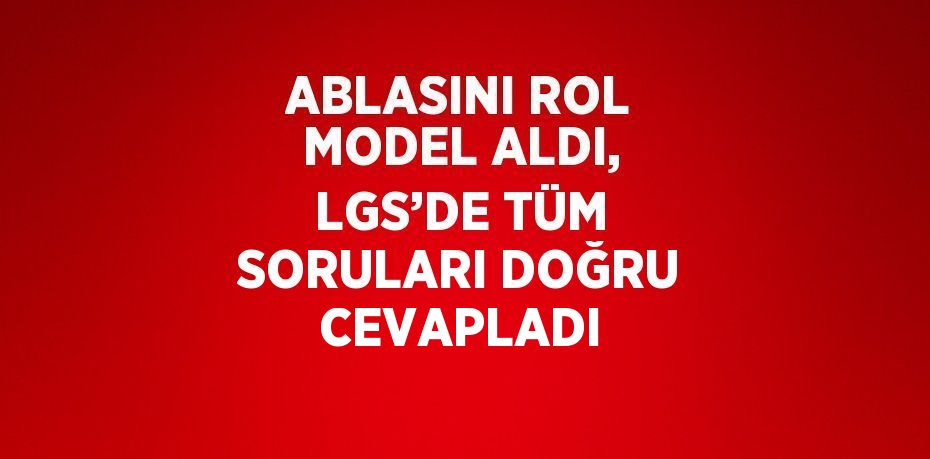 ABLASINI ROL MODEL ALDI, LGS’DE TÜM SORULARI DOĞRU CEVAPLADI