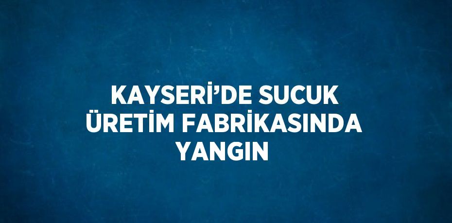 KAYSERİ’DE SUCUK ÜRETİM FABRİKASINDA YANGIN