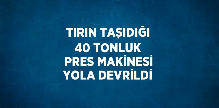 TIRIN TAŞIDIĞI 40 TONLUK PRES MAKİNESİ YOLA DEVRİLDİ