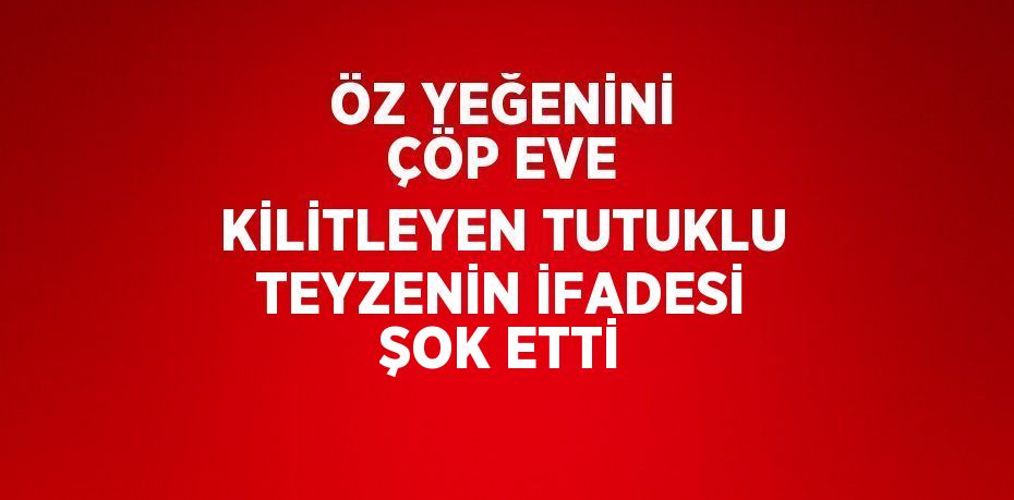 ÖZ YEĞENİNİ ÇÖP EVE KİLİTLEYEN TUTUKLU TEYZENİN İFADESİ ŞOK ETTİ