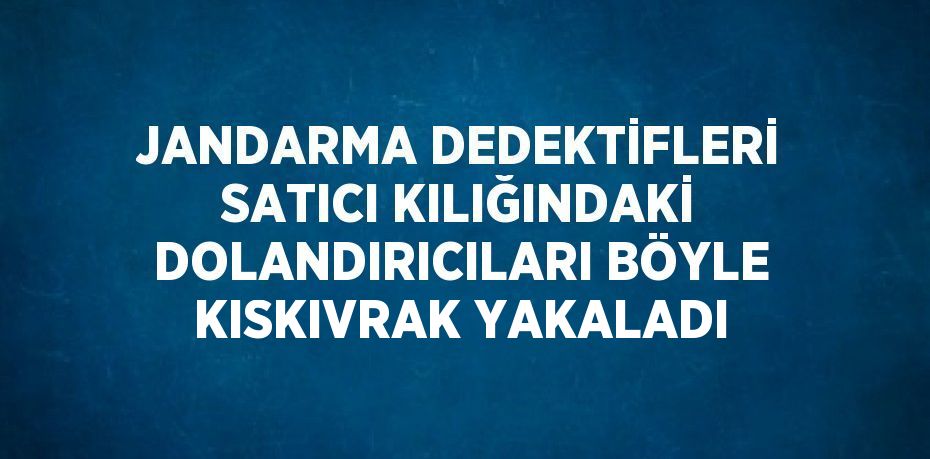 JANDARMA DEDEKTİFLERİ SATICI KILIĞINDAKİ DOLANDIRICILARI BÖYLE KISKIVRAK YAKALADI