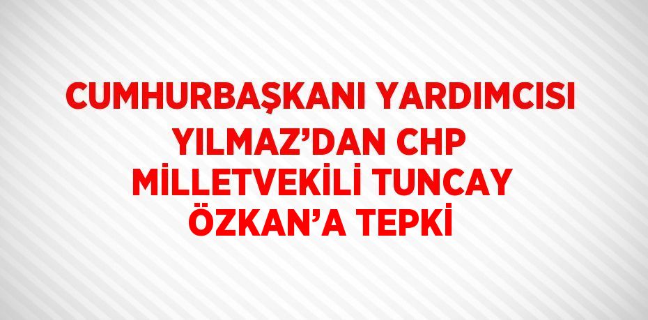 CUMHURBAŞKANI YARDIMCISI YILMAZ’DAN CHP MİLLETVEKİLİ TUNCAY ÖZKAN’A TEPKİ