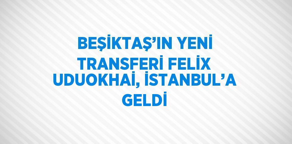 BEŞİKTAŞ’IN YENİ TRANSFERİ FELİX UDUOKHAİ, İSTANBUL’A GELDİ