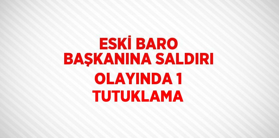 ESKİ BARO BAŞKANINA SALDIRI OLAYINDA 1 TUTUKLAMA