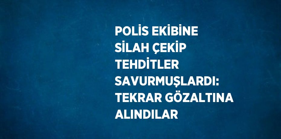 POLİS EKİBİNE SİLAH ÇEKİP TEHDİTLER SAVURMUŞLARDI: TEKRAR GÖZALTINA ALINDILAR