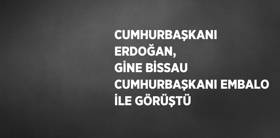 CUMHURBAŞKANI ERDOĞAN, GİNE BİSSAU CUMHURBAŞKANI EMBALO İLE GÖRÜŞTÜ