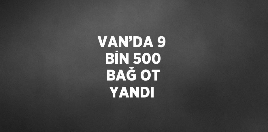 VAN’DA 9 BİN 500 BAĞ OT YANDI