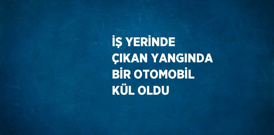 İŞ YERİNDE ÇIKAN YANGINDA BİR OTOMOBİL KÜL OLDU