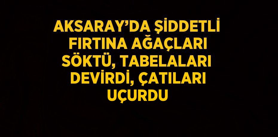 AKSARAY’DA ŞİDDETLİ FIRTINA AĞAÇLARI SÖKTÜ, TABELALARI DEVİRDİ, ÇATILARI UÇURDU