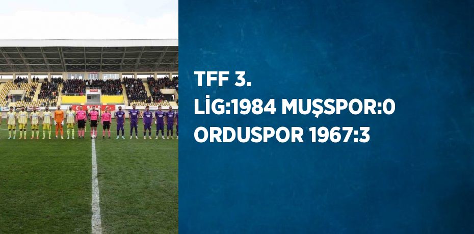 TFF 3. LİG:1984 MUŞSPOR:0 ORDUSPOR 1967:3