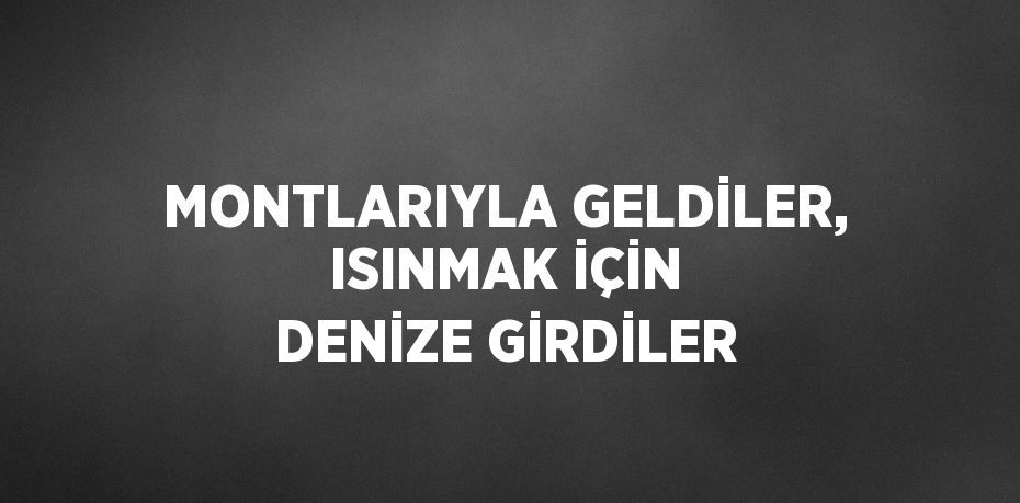 MONTLARIYLA GELDİLER, ISINMAK İÇİN DENİZE GİRDİLER