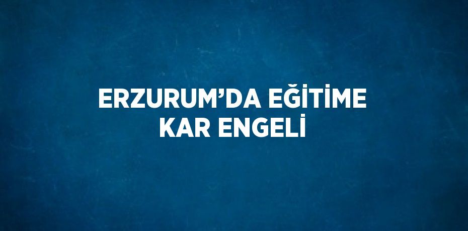 ERZURUM’DA EĞİTİME KAR ENGELİ