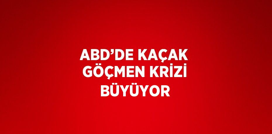 ABD’DE KAÇAK GÖÇMEN KRİZİ BÜYÜYOR