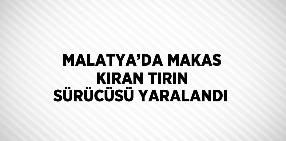 MALATYA’DA MAKAS KIRAN TIRIN SÜRÜCÜSÜ YARALANDI