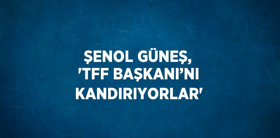 ŞENOL GÜNEŞ, 'TFF BAŞKANI’NI KANDIRIYORLAR'