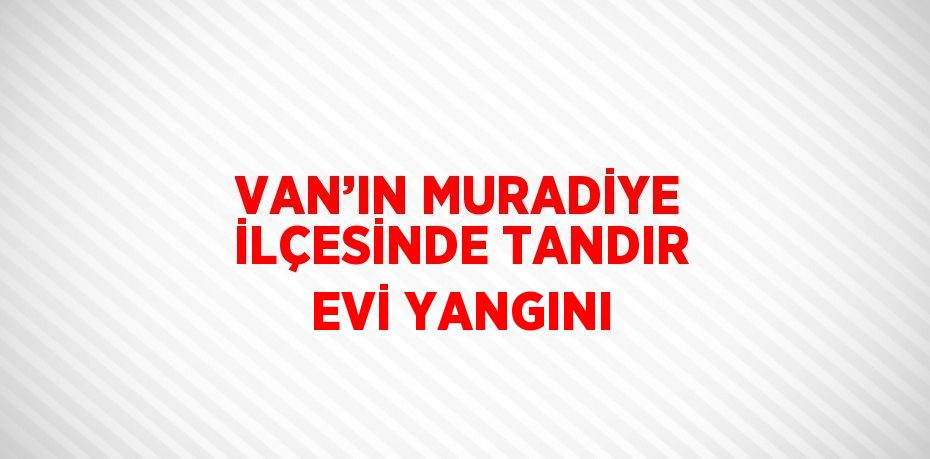 VAN’IN MURADİYE İLÇESİNDE TANDIR EVİ YANGINI