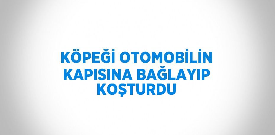 KÖPEĞİ OTOMOBİLİN KAPISINA BAĞLAYIP KOŞTURDU