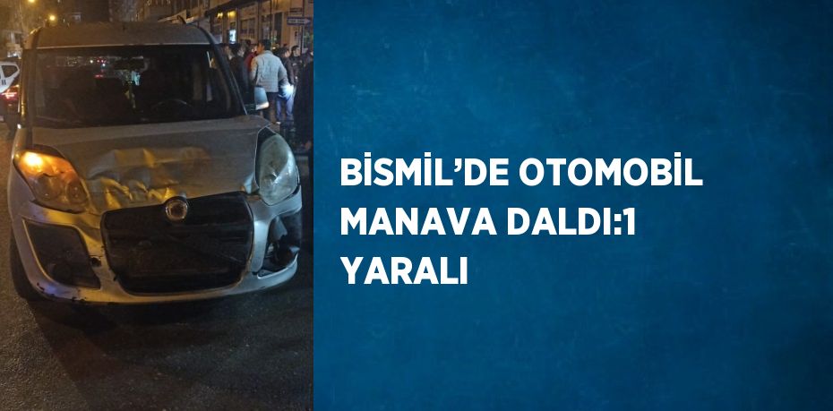 BİSMİL’DE OTOMOBİL MANAVA DALDI:1 YARALI