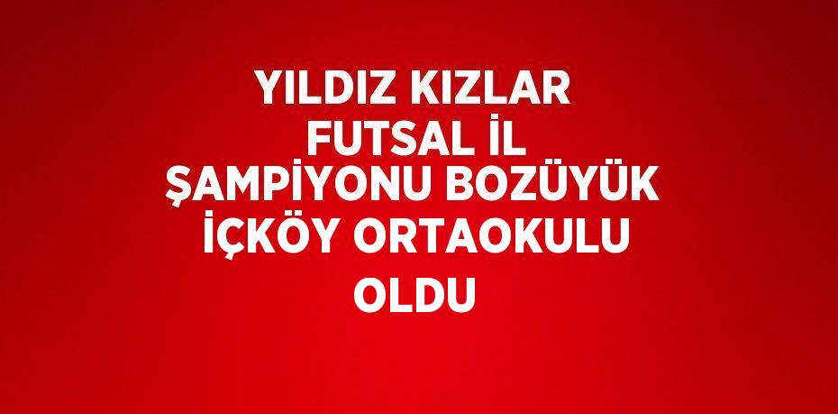 YILDIZ KIZLAR FUTSAL İL ŞAMPİYONU BOZÜYÜK İÇKÖY ORTAOKULU OLDU