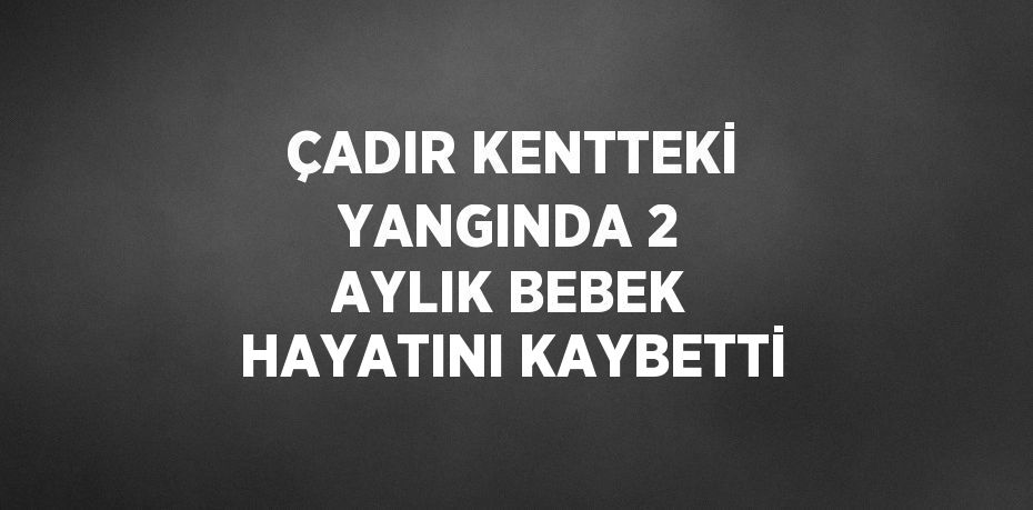 ÇADIR KENTTEKİ YANGINDA 2 AYLIK BEBEK HAYATINI KAYBETTİ