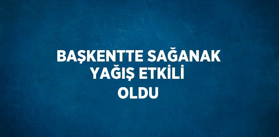 BAŞKENTTE SAĞANAK YAĞIŞ ETKİLİ OLDU