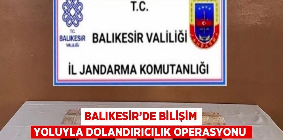 BALIKESİR’DE BİLİŞİM YOLUYLA DOLANDIRICILIK OPERASYONU