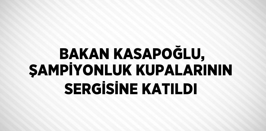 BAKAN KASAPOĞLU, ŞAMPİYONLUK KUPALARININ SERGİSİNE KATILDI