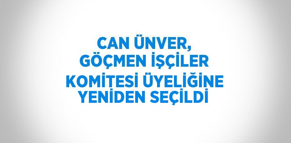 CAN ÜNVER, GÖÇMEN İŞÇİLER KOMİTESİ ÜYELİĞİNE YENİDEN SEÇİLDİ