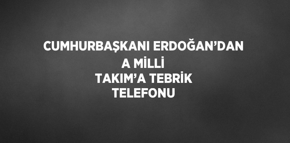 CUMHURBAŞKANI ERDOĞAN’DAN A MİLLİ TAKIM’A TEBRİK TELEFONU