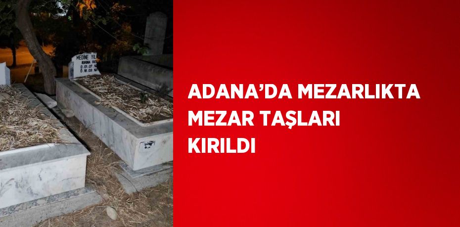 ADANA’DA MEZARLIKTA MEZAR TAŞLARI KIRILDI