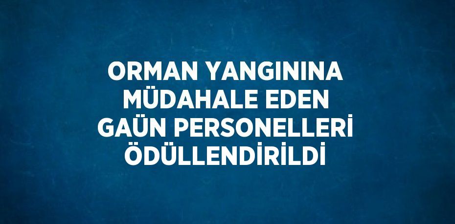 ORMAN YANGININA MÜDAHALE EDEN GAÜN PERSONELLERİ ÖDÜLLENDİRİLDİ