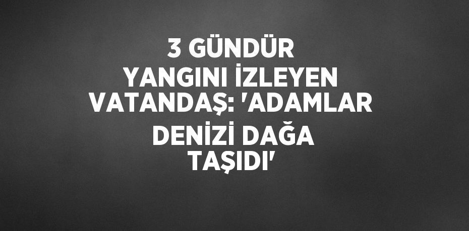 3 GÜNDÜR YANGINI İZLEYEN VATANDAŞ: 'ADAMLAR DENİZİ DAĞA TAŞIDI'