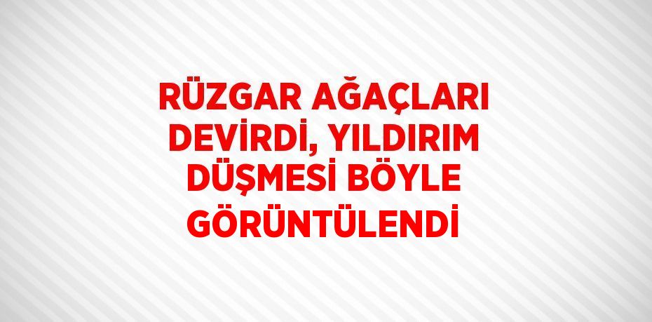 RÜZGAR AĞAÇLARI DEVİRDİ, YILDIRIM DÜŞMESİ BÖYLE GÖRÜNTÜLENDİ